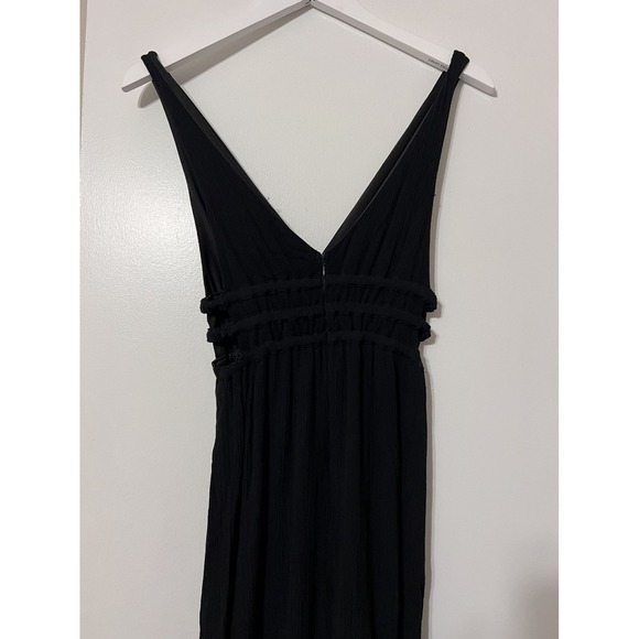WAYF Black Plunging V-Neck Sleeveless Cut Out Gown Maxi Dress Size XS - Picture 8 of 9